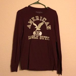American eagle maroon long sleeve tee